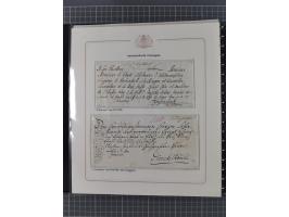 1569/1843 (ca.), aufgezogene Sammlung mit rund 150 Vorphila Briefen sowie einigen Dokumenten, Reisescheinen, etc., dabei blau