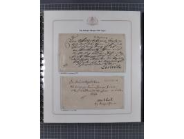 1569/1843 (ca.), aufgezogene Sammlung mit rund 150 Vorphila Briefen sowie einigen Dokumenten, Reisescheinen, etc., dabei blau