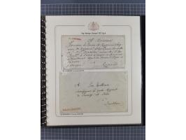 1569/1843 (ca.), aufgezogene Sammlung mit rund 150 Vorphila Briefen sowie einigen Dokumenten, Reisescheinen, etc., dabei blau