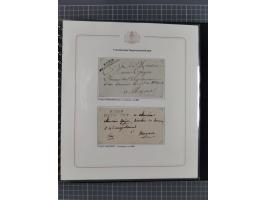 1569/1843 (ca.), aufgezogene Sammlung mit rund 150 Vorphila Briefen sowie einigen Dokumenten, Reisescheinen, etc., dabei blau