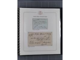 1569/1843 (ca.), aufgezogene Sammlung mit rund 150 Vorphila Briefen sowie einigen Dokumenten, Reisescheinen, etc., dabei blau