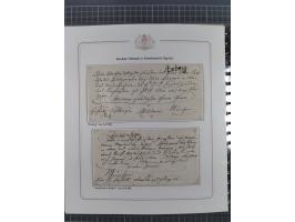 1569/1843 (ca.), aufgezogene Sammlung mit rund 150 Vorphila Briefen sowie einigen Dokumenten, Reisescheinen, etc., dabei blau