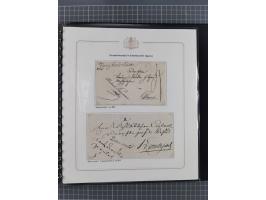 1569/1843 (ca.), aufgezogene Sammlung mit rund 150 Vorphila Briefen sowie einigen Dokumenten, Reisescheinen, etc., dabei blau