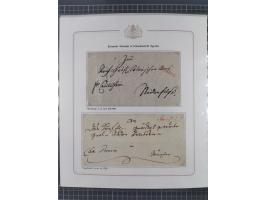 1569/1843 (ca.), aufgezogene Sammlung mit rund 150 Vorphila Briefen sowie einigen Dokumenten, Reisescheinen, etc., dabei blau
