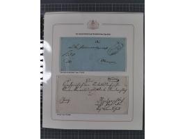 1569/1843 (ca.), aufgezogene Sammlung mit rund 150 Vorphila Briefen sowie einigen Dokumenten, Reisescheinen, etc., dabei blau