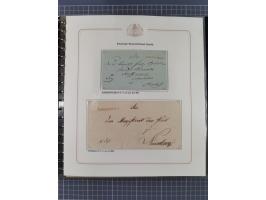 1569/1843 (ca.), aufgezogene Sammlung mit rund 150 Vorphila Briefen sowie einigen Dokumenten, Reisescheinen, etc., dabei blau