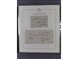 1569/1843 (ca.), aufgezogene Sammlung mit rund 150 Vorphila Briefen sowie einigen Dokumenten, Reisescheinen, etc., dabei blau