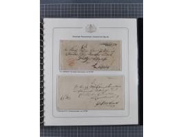 1569/1843 (ca.), aufgezogene Sammlung mit rund 150 Vorphila Briefen sowie einigen Dokumenten, Reisescheinen, etc., dabei blau