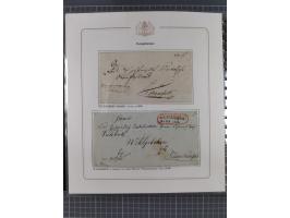 1569/1843 (ca.), aufgezogene Sammlung mit rund 150 Vorphila Briefen sowie einigen Dokumenten, Reisescheinen, etc., dabei blau