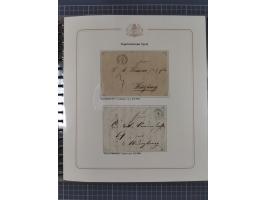 1569/1843 (ca.), aufgezogene Sammlung mit rund 150 Vorphila Briefen sowie einigen Dokumenten, Reisescheinen, etc., dabei blau