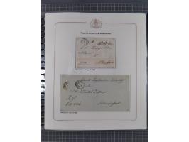 1569/1843 (ca.), aufgezogene Sammlung mit rund 150 Vorphila Briefen sowie einigen Dokumenten, Reisescheinen, etc., dabei blau