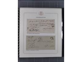 1569/1843 (ca.), aufgezogene Sammlung mit rund 150 Vorphila Briefen sowie einigen Dokumenten, Reisescheinen, etc., dabei blau