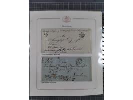 1569/1843 (ca.), aufgezogene Sammlung mit rund 150 Vorphila Briefen sowie einigen Dokumenten, Reisescheinen, etc., dabei blau