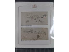 1569/1843 (ca.), aufgezogene Sammlung mit rund 150 Vorphila Briefen sowie einigen Dokumenten, Reisescheinen, etc., dabei blau