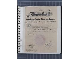 1569/1843 (ca.), aufgezogene Sammlung mit rund 150 Vorphila Briefen sowie einigen Dokumenten, Reisescheinen, etc., dabei blau