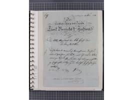 1569/1843 (ca.), aufgezogene Sammlung mit rund 150 Vorphila Briefen sowie einigen Dokumenten, Reisescheinen, etc., dabei blau