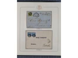 ABENSBERG bis ZWIESEL, 3-bändige Sammlung der geschlossenen Mühlradstempel mit weit über 600 Marken und Briefstücken und rund