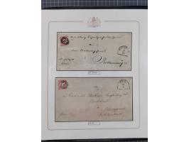 ABENSBERG bis ZWIESEL, 3-bändige Sammlung der geschlossenen Mühlradstempel mit weit über 600 Marken und Briefstücken und rund