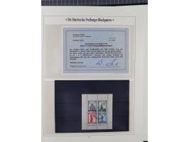 1949, postfrische Partie “Abarten des Freiburger Blockpaares”, dabei Blocks Mi.-Nr. 1A (12) und 1B (15) sowie ein gefälligkei