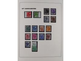 1948, Bezirkshandstempel, 2-bändige Sammlung mit hunderten von Einzelwerten und vielen Einheiten, postfrisch und wenig ungebr