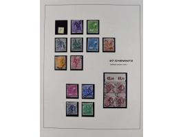 1948, Bezirkshandstempel, 2-bändige Sammlung mit hunderten von Einzelwerten und vielen Einheiten, postfrisch und wenig ungebr