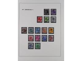 1948, Bezirkshandstempel, 2-bändige Sammlung mit hunderten von Einzelwerten und vielen Einheiten, postfrisch und wenig ungebr
