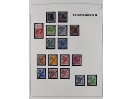 1948, Bezirkshandstempel, 2-bändige Sammlung mit hunderten von Einzelwerten und vielen Einheiten, postfrisch und wenig ungebr