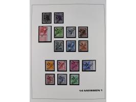 1948, Bezirkshandstempel, 2-bändige Sammlung mit hunderten von Einzelwerten und vielen Einheiten, postfrisch und wenig ungebr