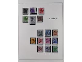 1948, Bezirkshandstempel, 2-bändige Sammlung mit hunderten von Einzelwerten und vielen Einheiten, postfrisch und wenig ungebr