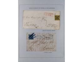 1851/71, interessante Sammlung 'Besonderheiten', dabei handschriftliche Entwertungen, doppelt und blanko abgeschlagene Nummer