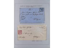 1851/71, interessante Sammlung 'Besonderheiten', dabei handschriftliche Entwertungen, doppelt und blanko abgeschlagene Nummer