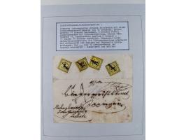 1851/71, interessante Sammlung 'Besonderheiten', dabei handschriftliche Entwertungen, doppelt und blanko abgeschlagene Nummer