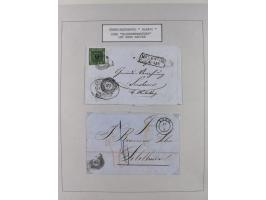 1851/71, interessante Sammlung 'Besonderheiten', dabei handschriftliche Entwertungen, doppelt und blanko abgeschlagene Nummer