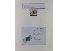 1851/71, interessante Sammlung 'Besonderheiten', dabei handschriftliche Entwertungen, doppelt und blanko abgeschlagene Nummer