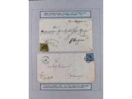 1851/71, interessante Sammlung 'Besonderheiten', dabei handschriftliche Entwertungen, doppelt und blanko abgeschlagene Nummer