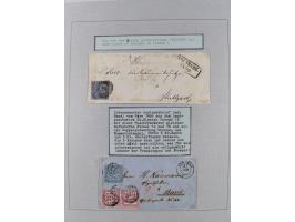 1851/71, interessante Sammlung 'Besonderheiten', dabei handschriftliche Entwertungen, doppelt und blanko abgeschlagene Nummer