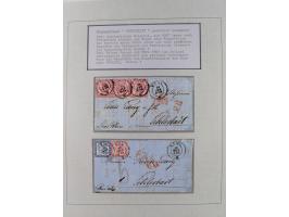 1851/71, interessante Sammlung 'Besonderheiten', dabei handschriftliche Entwertungen, doppelt und blanko abgeschlagene Nummer