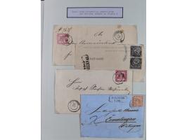 1851/71, interessante Sammlung 'Besonderheiten', dabei handschriftliche Entwertungen, doppelt und blanko abgeschlagene Nummer