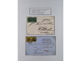 1851/71, interessante Sammlung 'Besonderheiten', dabei handschriftliche Entwertungen, doppelt und blanko abgeschlagene Nummer