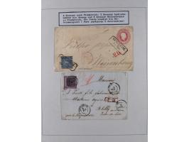 1851/71, interessante Sammlung 'Besonderheiten', dabei handschriftliche Entwertungen, doppelt und blanko abgeschlagene Nummer