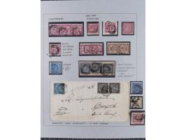 1851/71, interessante Sammlung 'Besonderheiten', dabei handschriftliche Entwertungen, doppelt und blanko abgeschlagene Nummer