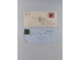 1851/71, interessante Sammlung 'Besonderheiten', dabei handschriftliche Entwertungen, doppelt und blanko abgeschlagene Nummer