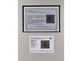 1851/71, interessante Sammlung 'Besonderheiten', dabei handschriftliche Entwertungen, doppelt und blanko abgeschlagene Nummer