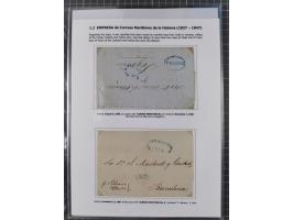 1770/1880 (ca.) Mail across the North Atlantic from-, to and via Cuba, exhibition collection with around 100 letters/letter s