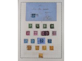 1850/67, kleiner Sammlungsbestand mit Marken, Briefstücken, Einheiten und rund 180 Briefen und Ganzsachen, dabei kleine Numme