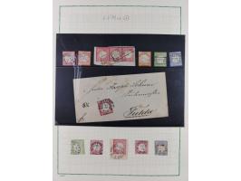 1872/74, gestempelte kleine Partie auf Albumsblättern, dabei Mi. 24, 27b(2) und 28, einige Plattenfehler, etc. 5 Atteste und 