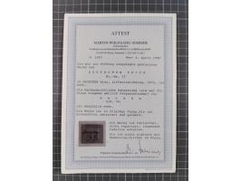 1872/74, gestempelte kleine Partie auf Albumsblättern, dabei Mi. 24, 27b(2) und 28, einige Plattenfehler, etc. 5 Atteste und 
