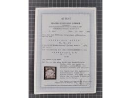 1872/74, gestempelte kleine Partie auf Albumsblättern, dabei Mi. 24, 27b(2) und 28, einige Plattenfehler, etc. 5 Atteste und 
