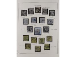 1851/75 (ca.), gestempelte reichhaltige Sammlung, meist mehrfach vorhanden mit auch Farben und verschiedenen Stempeln, dabei 
