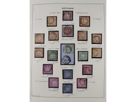 1851/75 (ca.), gestempelte reichhaltige Sammlung, meist mehrfach vorhanden mit auch Farben und verschiedenen Stempeln, dabei 